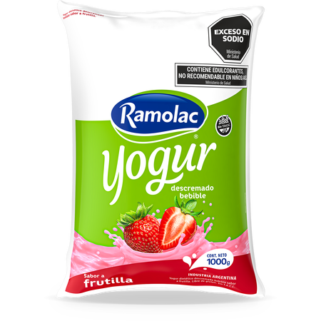 Yogur Descremado x 1lt - Sabor a Frutilla